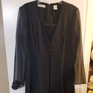 Black Cocktail Dress with veil sleeves